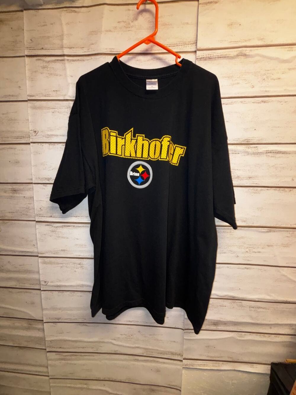 2XL Gildan T-Shirt Men’s Black Birkhofer 15 Pittsburgh Steelers Football Cotton